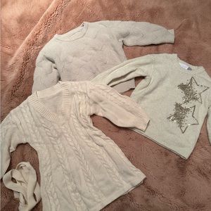 Girls 4t sweater bundle off white/ cream